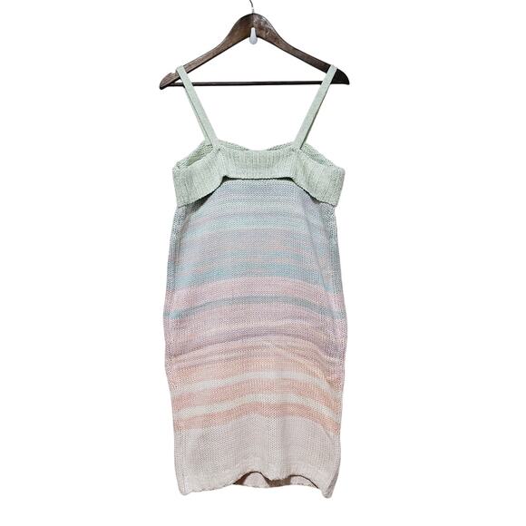 525 America Revolve Ombre Mini Dress Taffy Multi Knit Sweater Dress Pastel Sz M - Picture 4 of 9